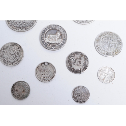 548 - A collection of 18th, 19th and 20th century British silver coins and tokens. The collection to inclu... 