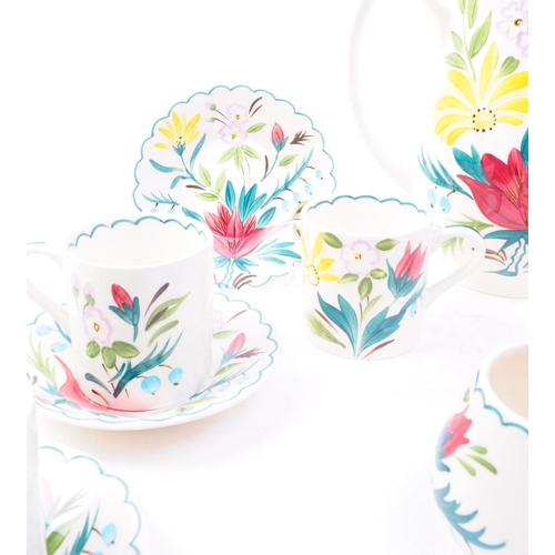 84 - Midwinter - A vintage mid 20th century Midwinter china coffee service. The service having white grou... 