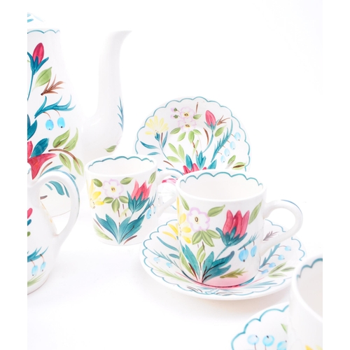 84 - Midwinter - A vintage mid 20th century Midwinter china coffee service. The service having white grou... 