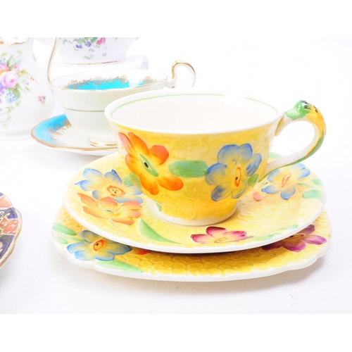 93 - Collection of 20th century bone china tea cups, teapots and more. Makers including Royal Albert, Ayn... 