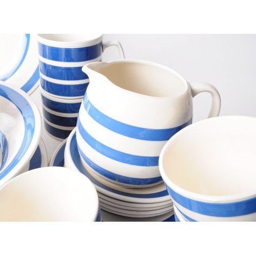 98 - Staffordshire Ironstone - Chef Ware - Collection of English blue and white dinner ware, comprised of... 