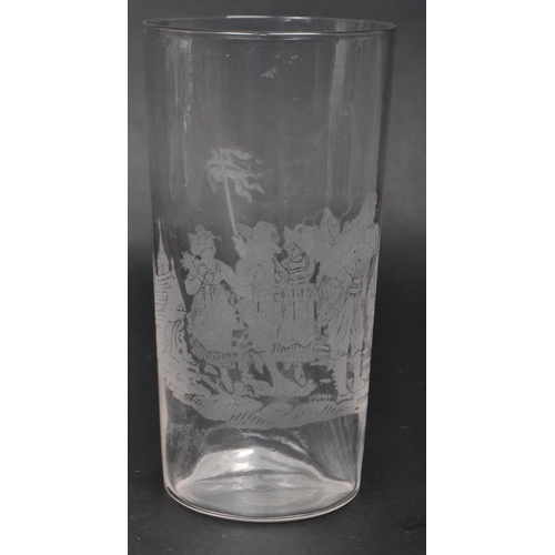 127 - Collection of French early 20th century glass pieces comprised of six acid etched drinking tumbler g... 