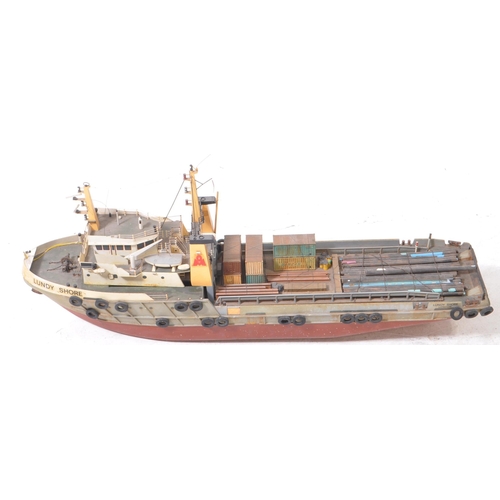 200 - A large vintage 20th century scratch built model container storage sailing boat / ship. Having a pai... 