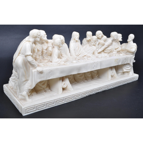 456 - A Giannetti - A vintage late 20th century Religious resin The Last Supper by Leonardo da Vinci sculp... 