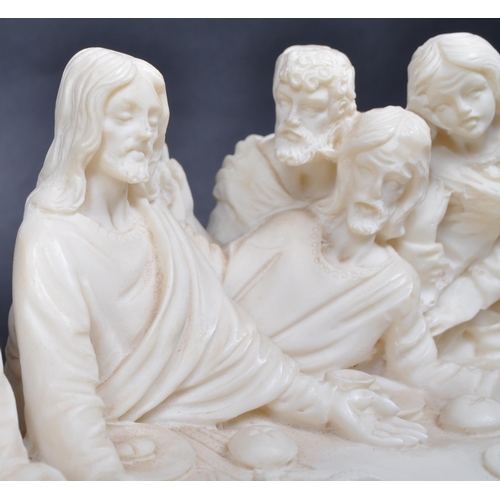 456 - A Giannetti - A vintage late 20th century Religious resin The Last Supper by Leonardo da Vinci sculp... 