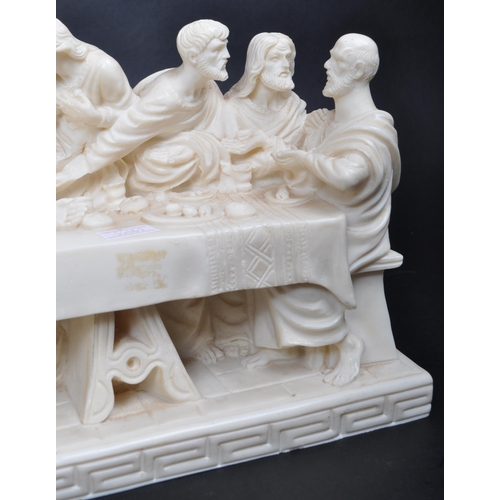 456 - A Giannetti - A vintage late 20th century Religious resin The Last Supper by Leonardo da Vinci sculp... 