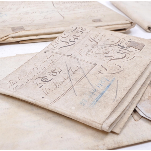 484 - A collection of 18th century and later indentures. The collection to include approximately eleven ex... 