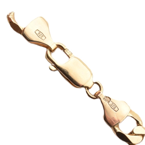 147 - A hallmarked 9ct gold Figaro chain necklace AF. The hallmarked 9ct yellow gold curb link Figaro chai... 