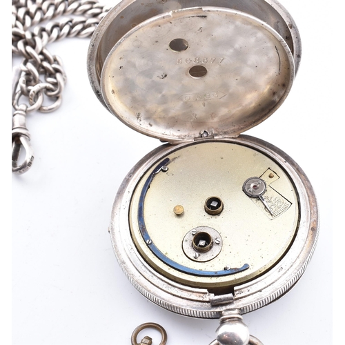 202 - An early 20th century 935 silver pocket watch together with a metal pocket watch with two silver wat... 