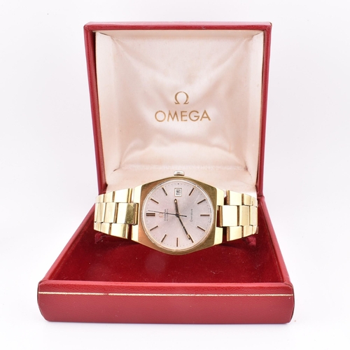 203 - An Omega Geneve wristwatch. The automatic Omega Geneve wristwatch having a signed dial with baton ma... 