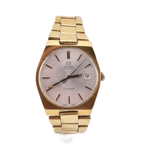 203 - An Omega Geneve wristwatch. The automatic Omega Geneve wristwatch having a signed dial with baton ma... 