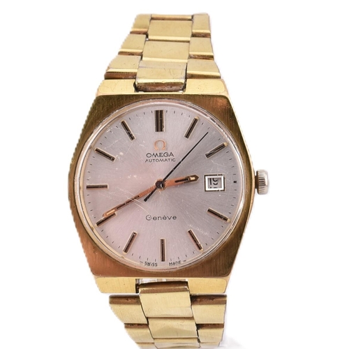 203 - An Omega Geneve wristwatch. The automatic Omega Geneve wristwatch having a signed dial with baton ma... 