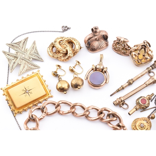 289 - Assorted jewellery and accessories AF. The lot to include a pair of 9ct gold pendant earrings, marke... 