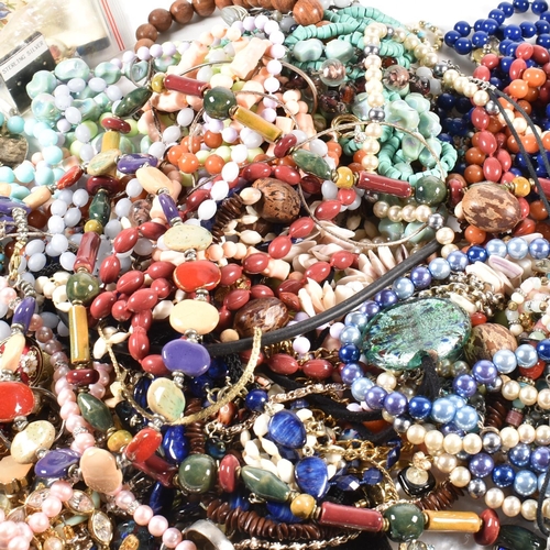 337 - A large quantity of costume jewellery and watches to include bead necklaces, bracelets, brooches. Th... 