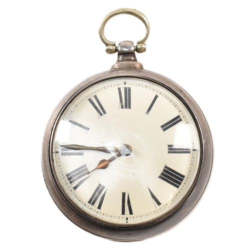 355 - A hallmarked 19th century silver fusee pocket watch. The pocket watch having Roman numerals to the c... 