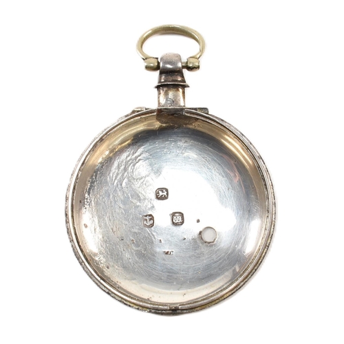 355 - A hallmarked 19th century silver fusee pocket watch. The pocket watch having Roman numerals to the c... 