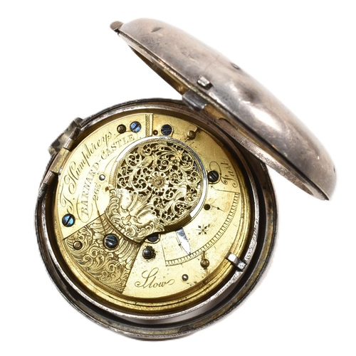 355 - A hallmarked 19th century silver fusee pocket watch. The pocket watch having Roman numerals to the c... 