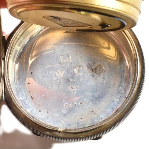 382 - A Victorian and an Edwardian hallmarked silver open faced pocket watch by Harris Stone of Leeds. Bot... 