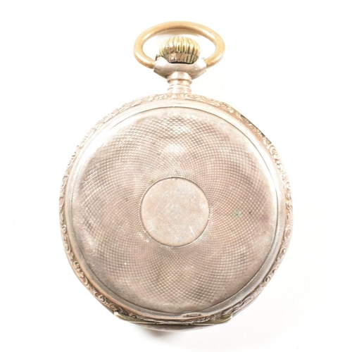 389 - Six silver pocket watches. The watches to include a Swiss made half under pocket watch hallmarked Lo... 