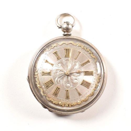 389 - Six silver pocket watches. The watches to include a Swiss made half under pocket watch hallmarked Lo... 