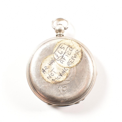 389 - Six silver pocket watches. The watches to include a Swiss made half under pocket watch hallmarked Lo... 