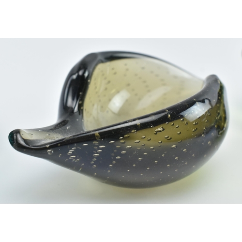 123 - A selection of three vintage 20th century studio art glass bowls / vases. The lot comprises a Czech ... 