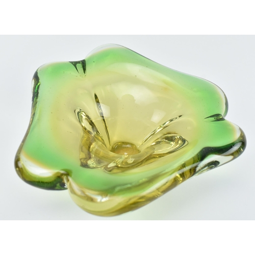 123 - A selection of three vintage 20th century studio art glass bowls / vases. The lot comprises a Czech ... 
