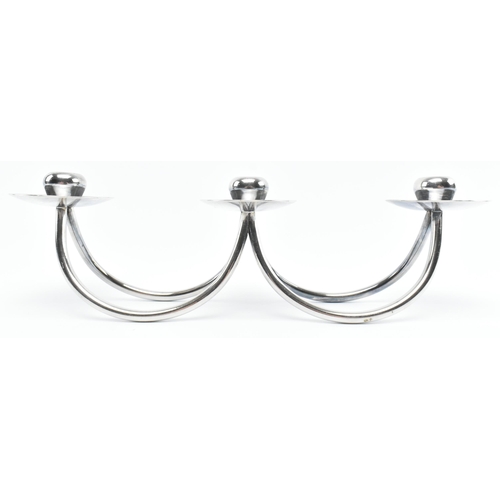 131 - Berg, Denmark - a vintage mid 20th century circa 1960s silver plated candelabra. The centrepiece wit... 