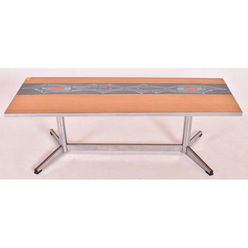 132 - De Nisco - an Italian retro mid 20th century circa 1970s ceramic tile top & chrome occasional lo... 