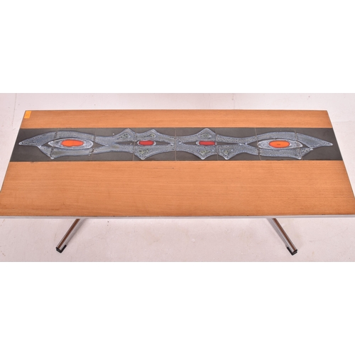 132 - De Nisco - an Italian retro mid 20th century circa 1970s ceramic tile top & chrome occasional lo... 