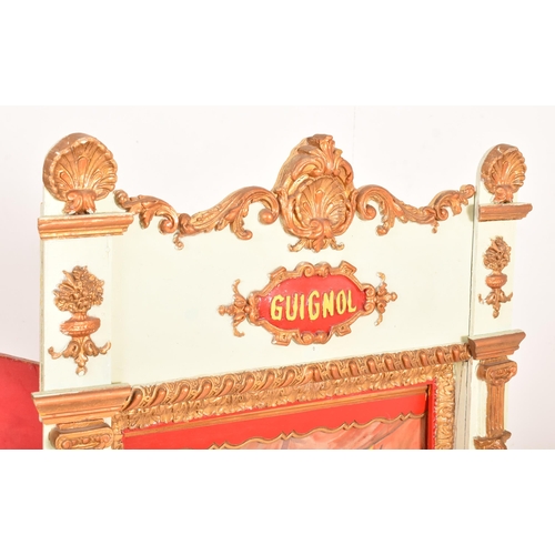 135 - A large early 20th century circa 1900 hand painted wooden Guignol puppet theatre. The theatre having... 