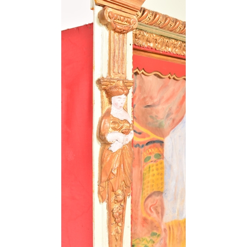 135 - A large early 20th century circa 1900 hand painted wooden Guignol puppet theatre. The theatre having... 