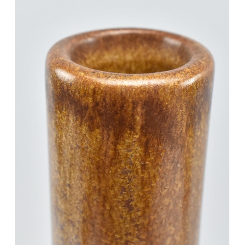 138 - A vintage 20th century brutalist West German style studio art vase. The vase with long cylindrical n... 
