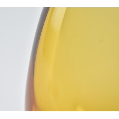 144 - Attributed to Flavio Poli for Murano - a vintage mid century 1960s glass vase cetrepiece. Amber colo... 