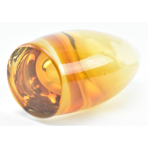 144 - Attributed to Flavio Poli for Murano - a vintage mid century 1960s glass vase cetrepiece. Amber colo... 