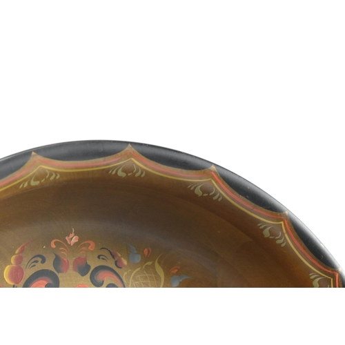 151 - A large late 20th century, Norwegain hand-painted fruit bowl / centerpiece bowl. Large rounded form ... 