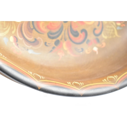 151 - A large late 20th century, Norwegain hand-painted fruit bowl / centerpiece bowl. Large rounded form ... 