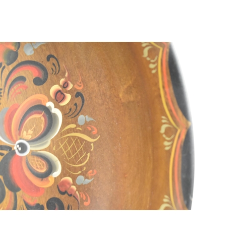 151 - A large late 20th century, Norwegain hand-painted fruit bowl / centerpiece bowl. Large rounded form ... 