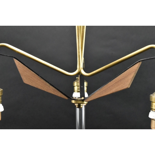 156 - An Italian Hollywood Regency mid 20th century circa 1960s brass, teak wood and metal articulated thr... 