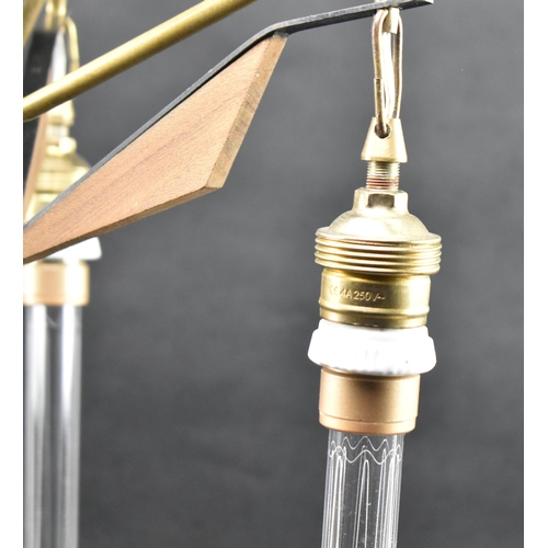 156 - An Italian Hollywood Regency mid 20th century circa 1960s brass, teak wood and metal articulated thr... 
