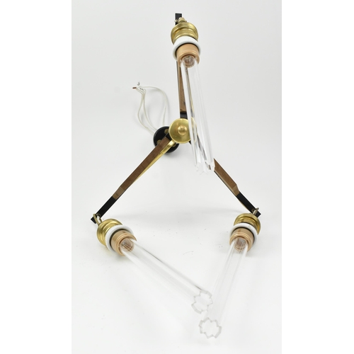 156 - An Italian Hollywood Regency mid 20th century circa 1960s brass, teak wood and metal articulated thr... 