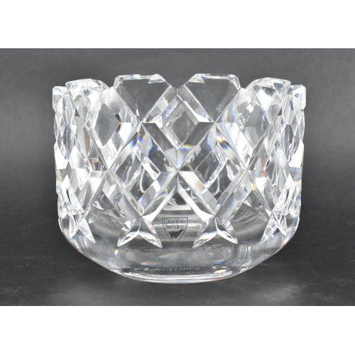 157 - Gunnar Cyren for Orrefors - a vintage mid century clear diamond cut glass fruit bowl of circular sha... 