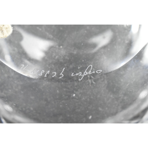 157 - Gunnar Cyren for Orrefors - a vintage mid century clear diamond cut glass fruit bowl of circular sha... 