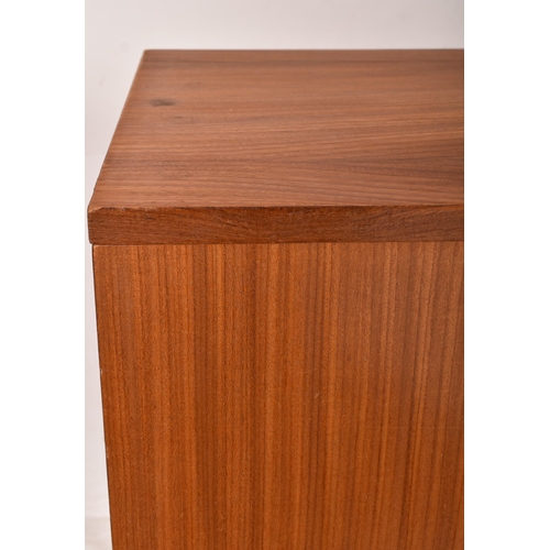 16 - A retro mid 20th century 1960s teak Hi-Fi record cabinet. The cabinet having twin doors opening to r... 