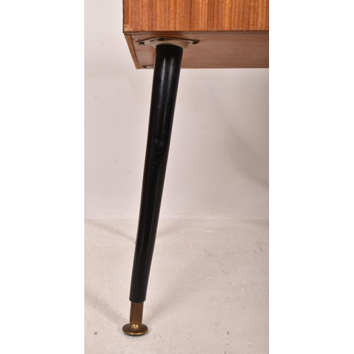 16 - A retro mid 20th century 1960s teak Hi-Fi record cabinet. The cabinet having twin doors opening to r... 
