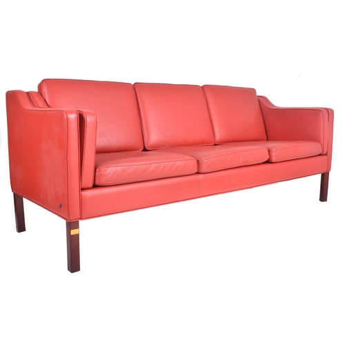160 - Hurup Mobelfabrik - a retro 20th century Danish designer three seater sofa settee. Stylish form with... 