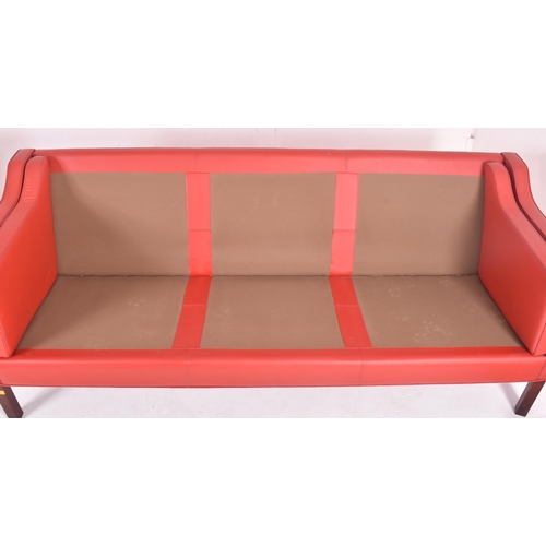 160 - Hurup Mobelfabrik - a retro 20th century Danish designer three seater sofa settee. Stylish form with... 