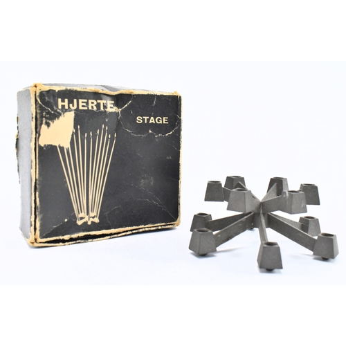 161 - Hjerte Danish Designs - A retro mid 20th century circa 1960s cast iron Tiny Taper Holder candelabra ... 