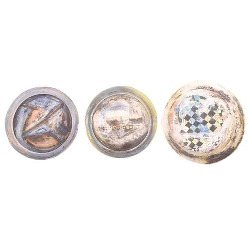 166 - A selection of 20th century studio art pottery charger plates. Each charger being hand-painted and m... 