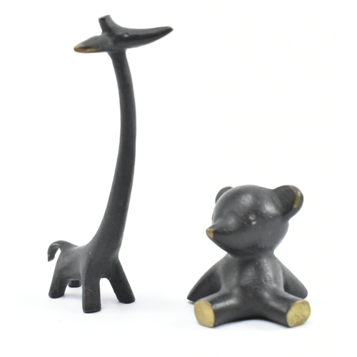169 - Walter Bosse for Hertha Baller, Austria - two 20th century brass & iron miniature animal figures... 